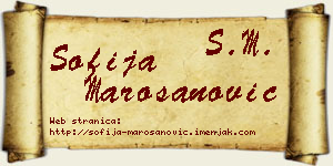 Sofija Marošanović vizit kartica